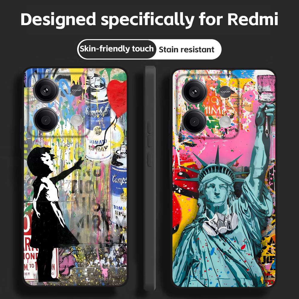 Xiaomi Redmi Note 13 - Custodia per telefono Banksy Graffiti Art